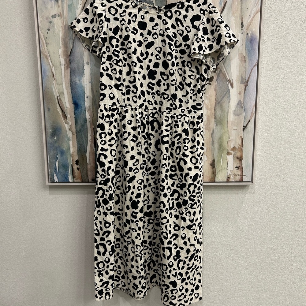 Who What Wear Black and White Leopard-Print Dress